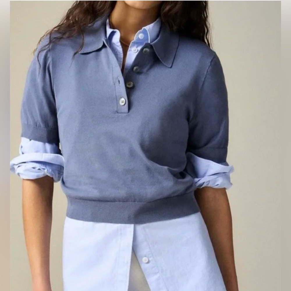 J Crew Sort Sleeve Sweater Polo in Premium Ultra Fine Cotton